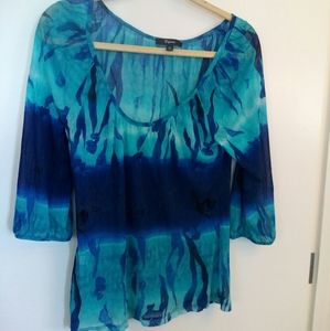 Express sheer blue tie dyed